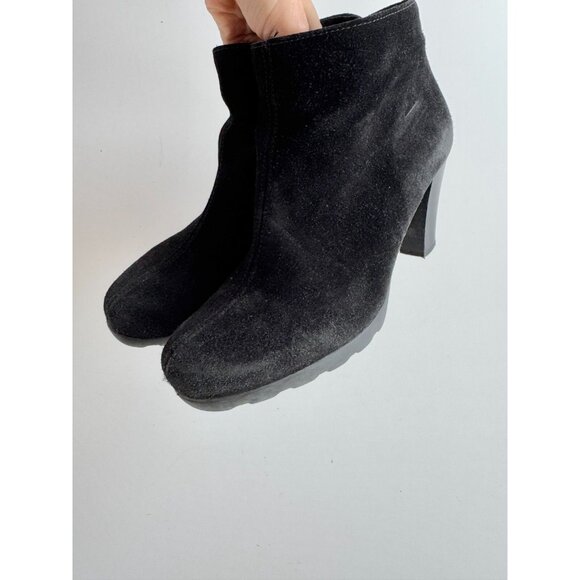 LA CANADIENNE Oliver Black Waterproof Suede Leather Booties Ankle Boots, Size 8 - Picture 7 of 14